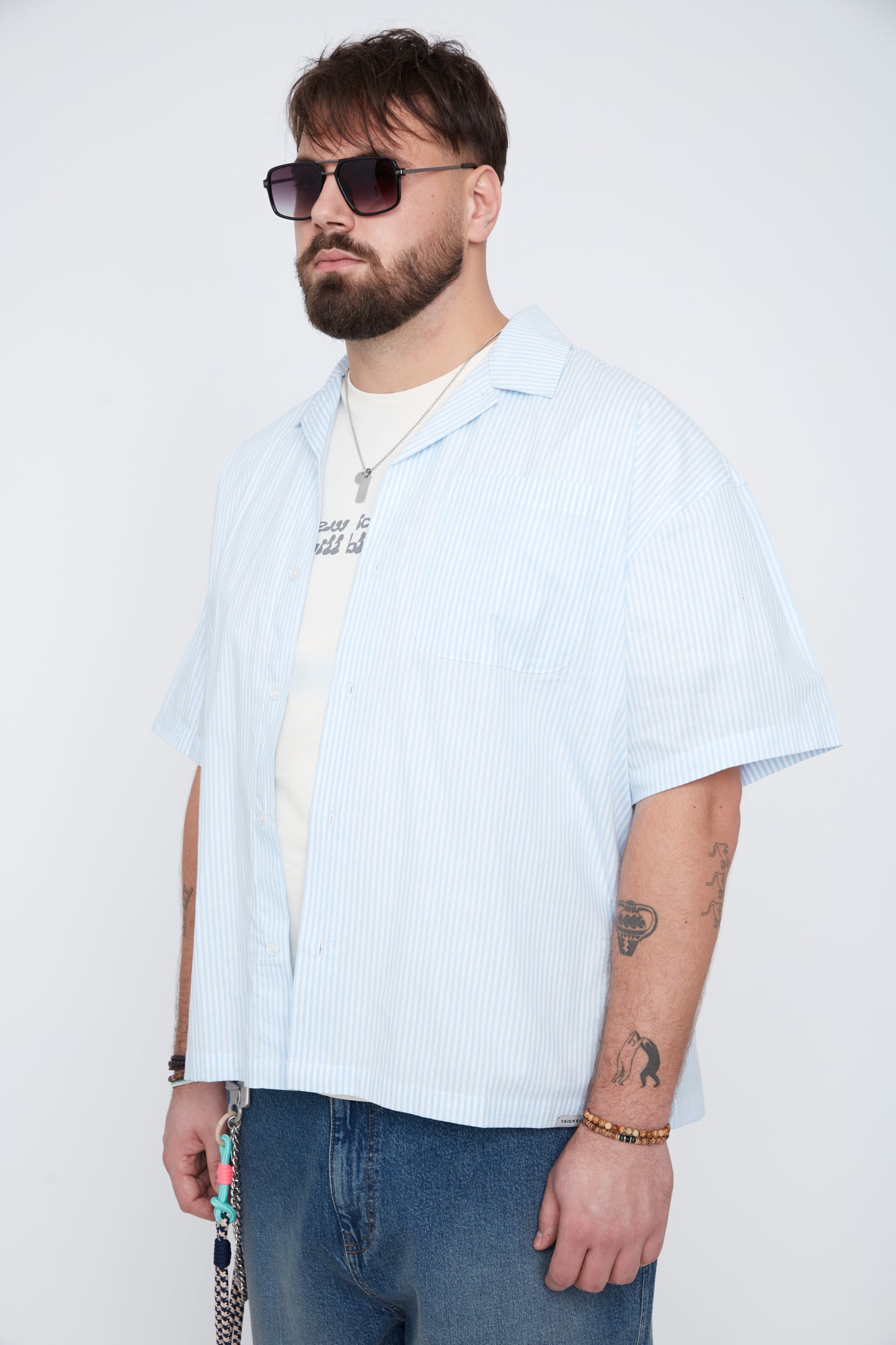 Men’s Striped Stretch Cotton Boxy Fit Shirt