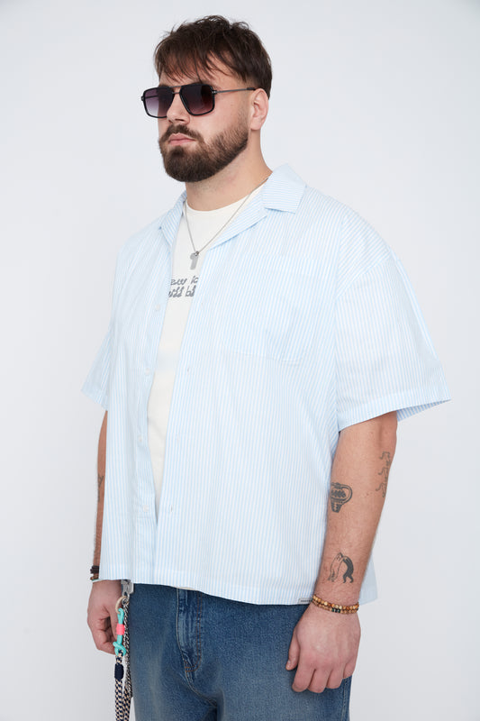 Men’s Striped Stretch Cotton Boxy Fit Shirt