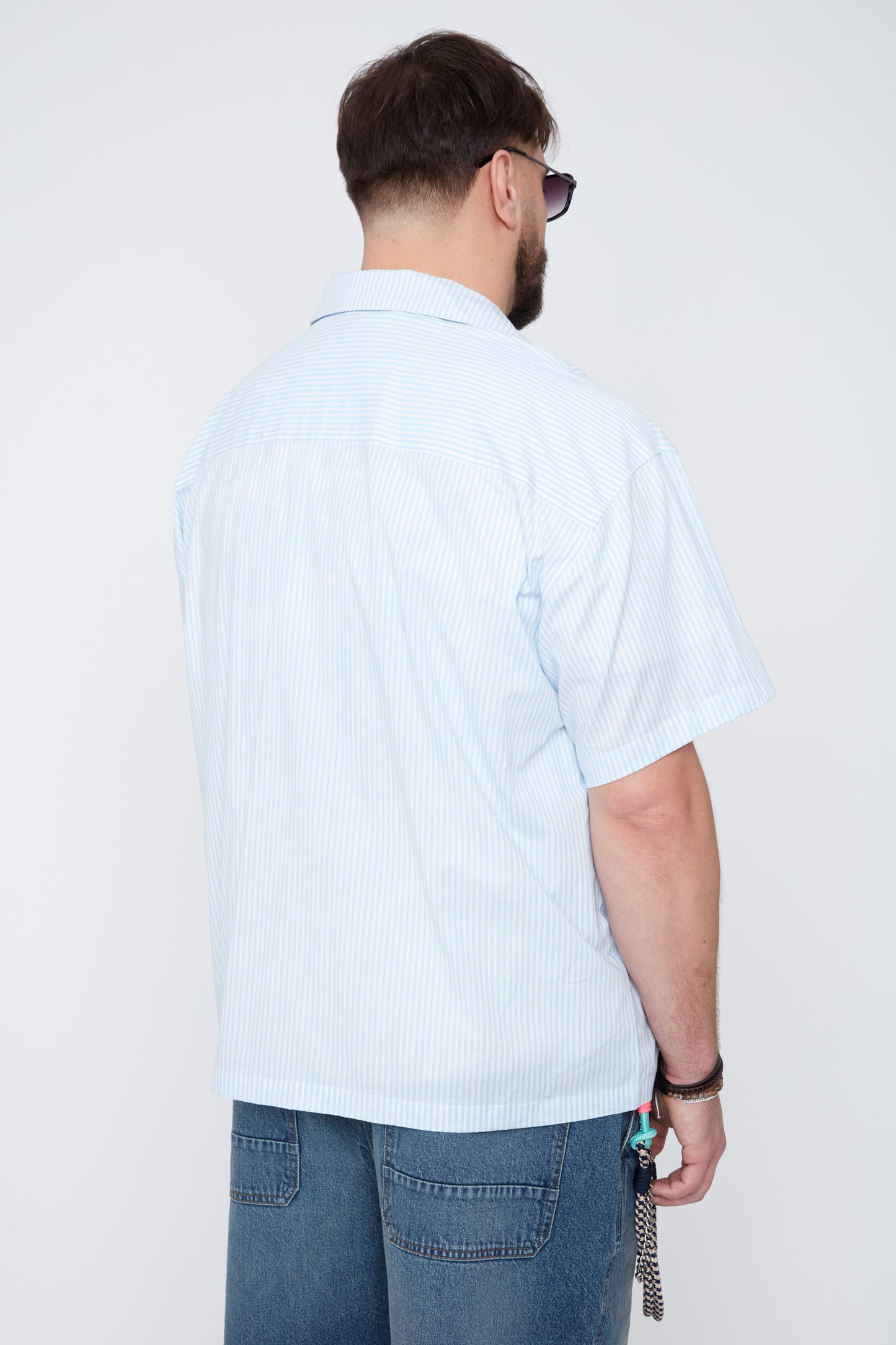 Men’s Striped Stretch Cotton Boxy Fit Shirt