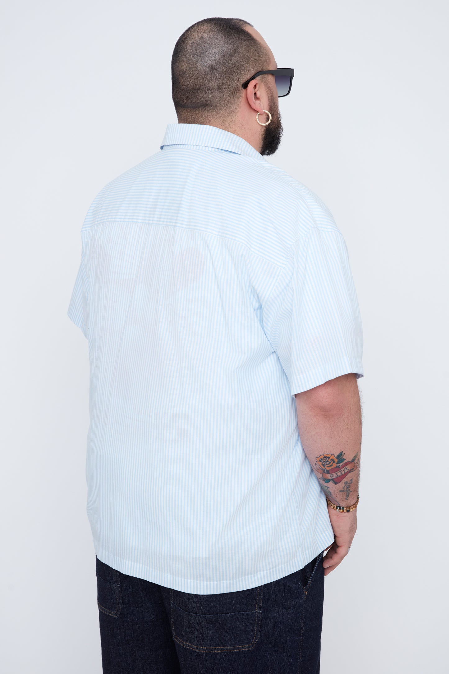 Men’s Striped Stretch Cotton Boxy Fit Shirt