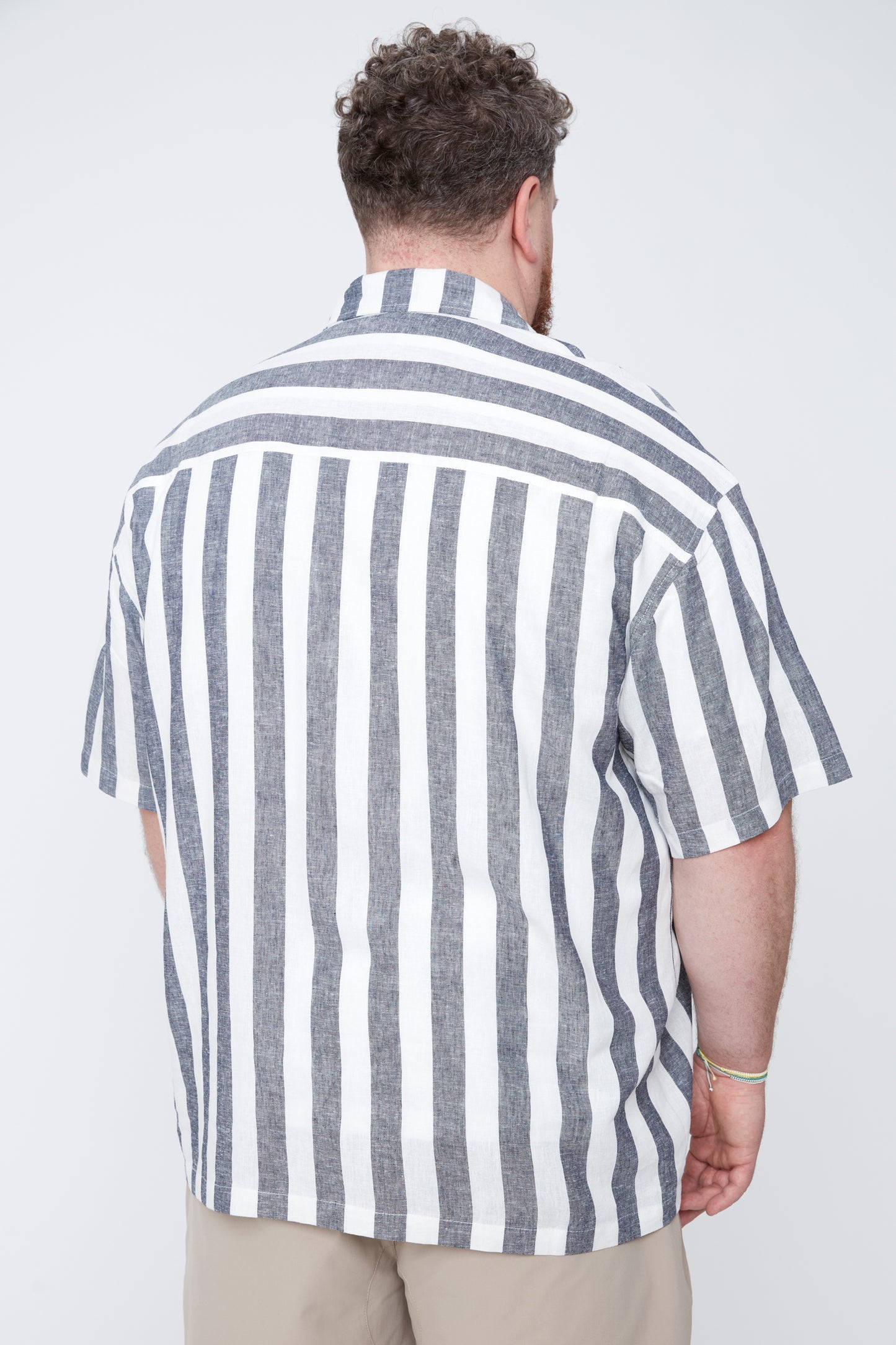 Men’s Striped Boxy Fit Shirt with Chest Pocket