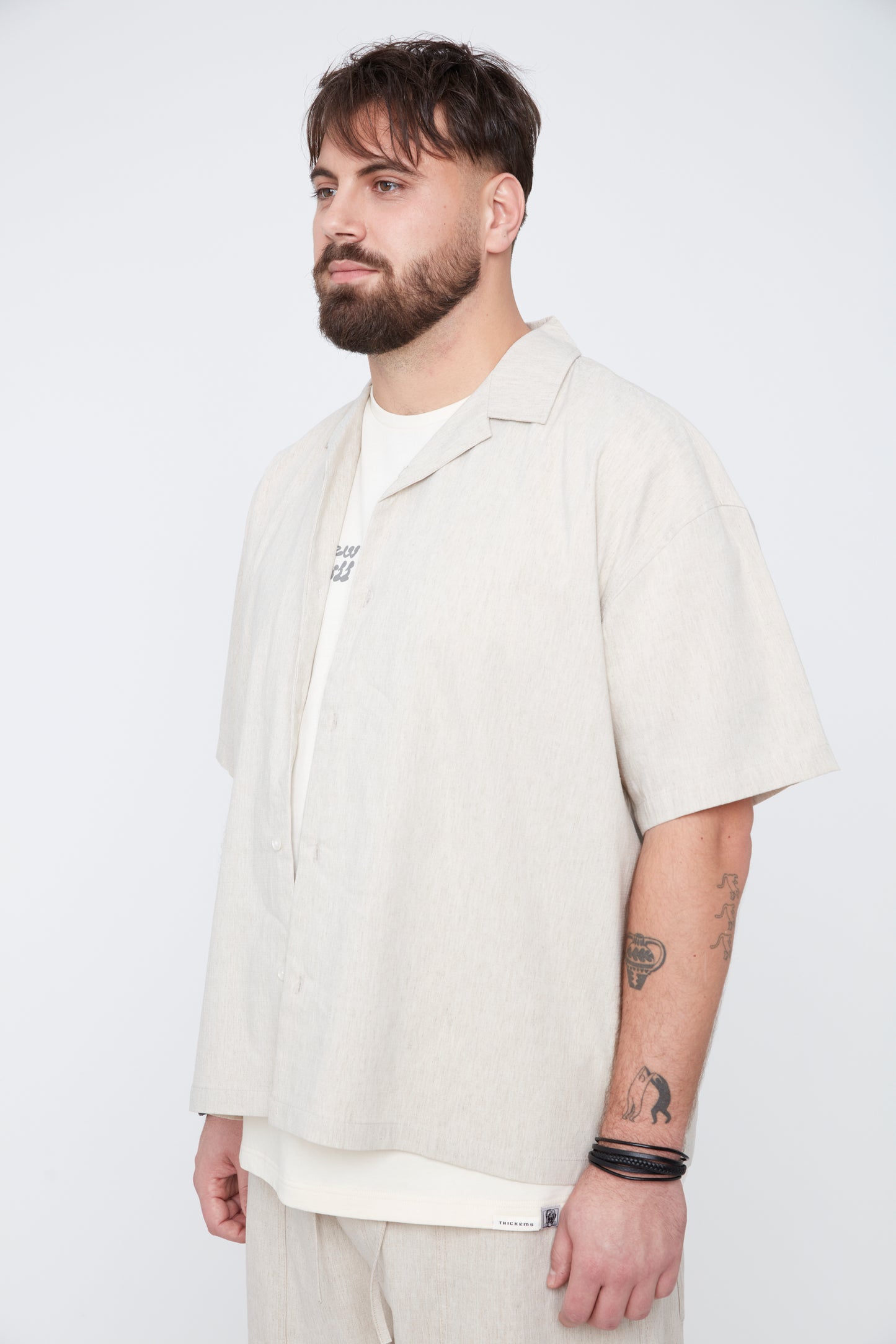 Men’s Textured Linen Blend Boxy Fit Shirt