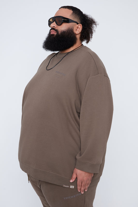 Sweat-shirt à col rond en molleton français pour homme 