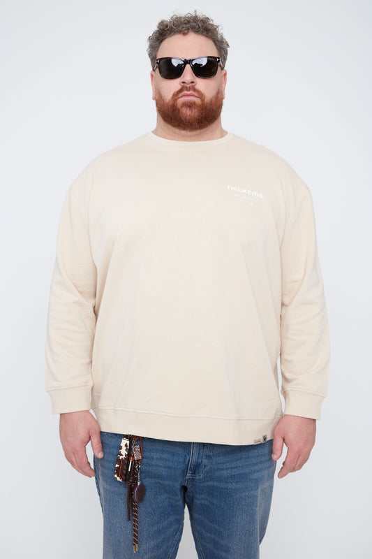 Sweat-shirt à col rond en molleton français pour homme