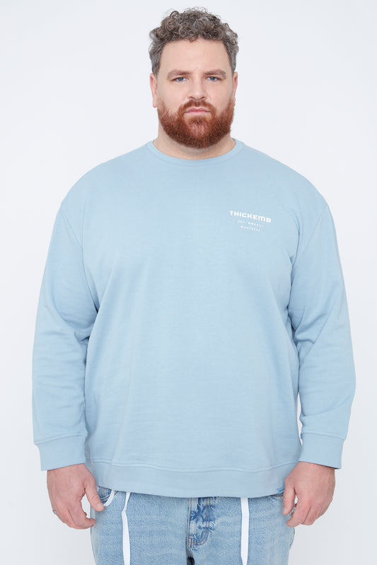 Sweat-shirt à col rond en molleton français pour homme