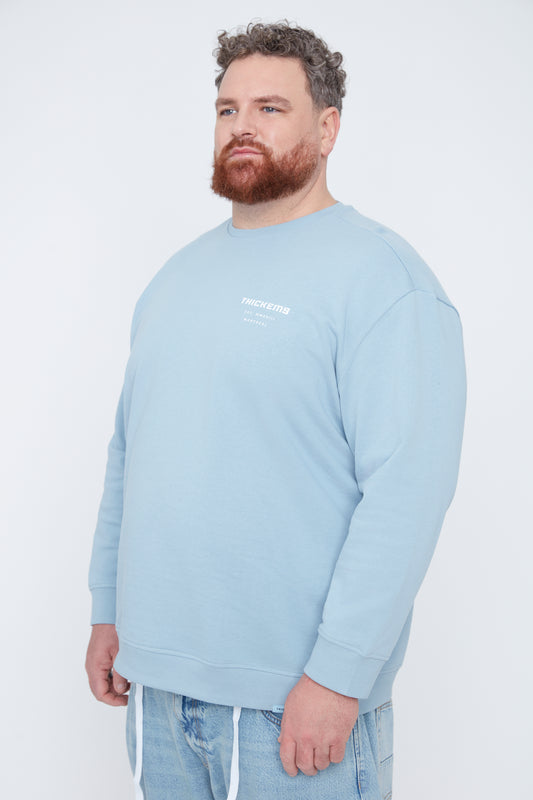 Sweat-shirt à col rond en molleton français pour homme