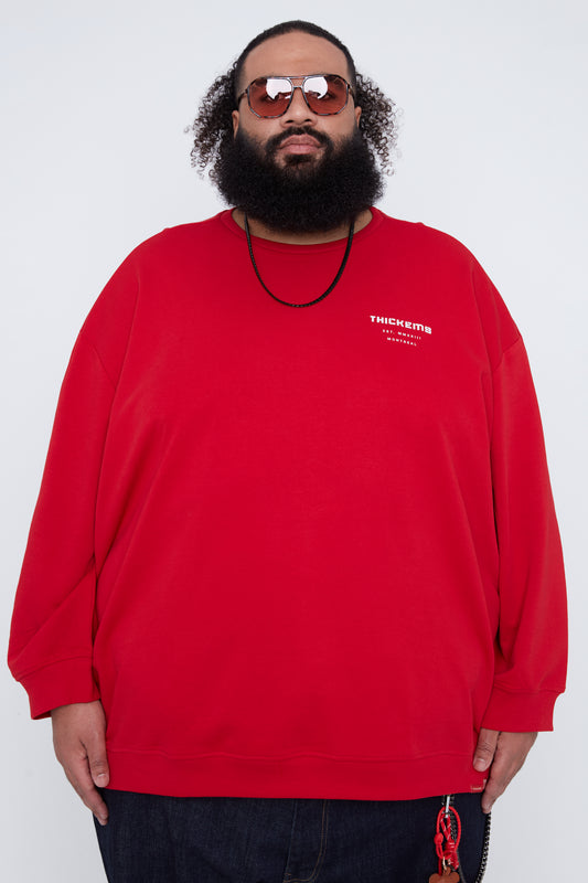 Sweat-shirt à col rond en molleton français pour homme