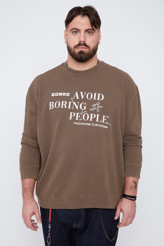 Sweat-shirt à col rond pour homme avec motif