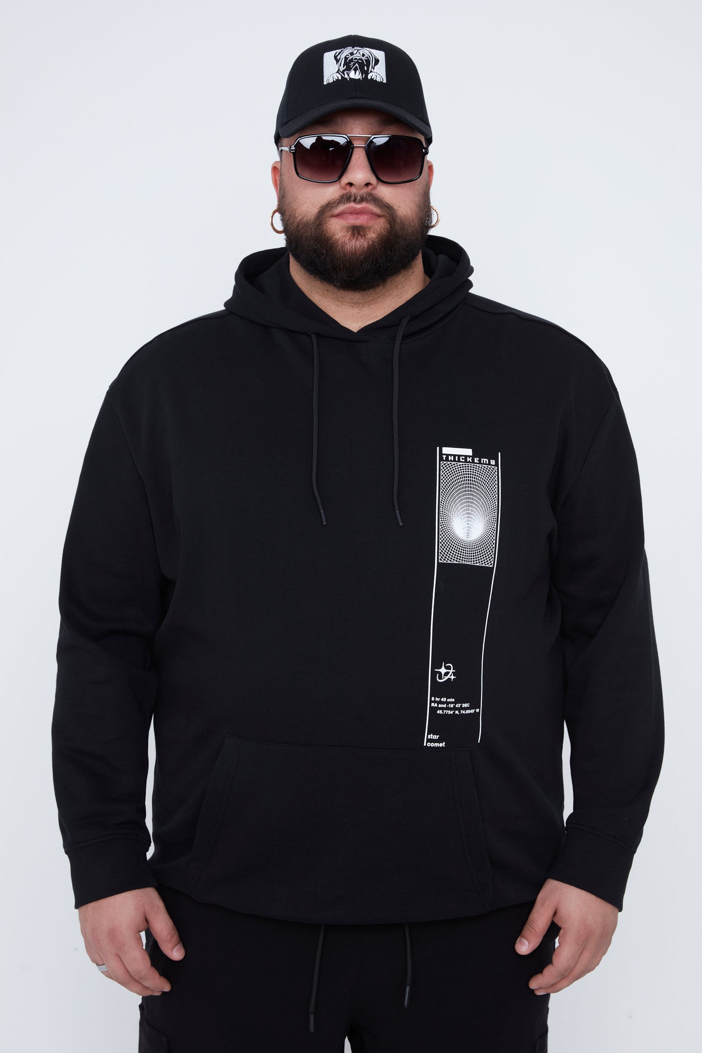 Sweat à capuche graphique en molleton français pour homme 