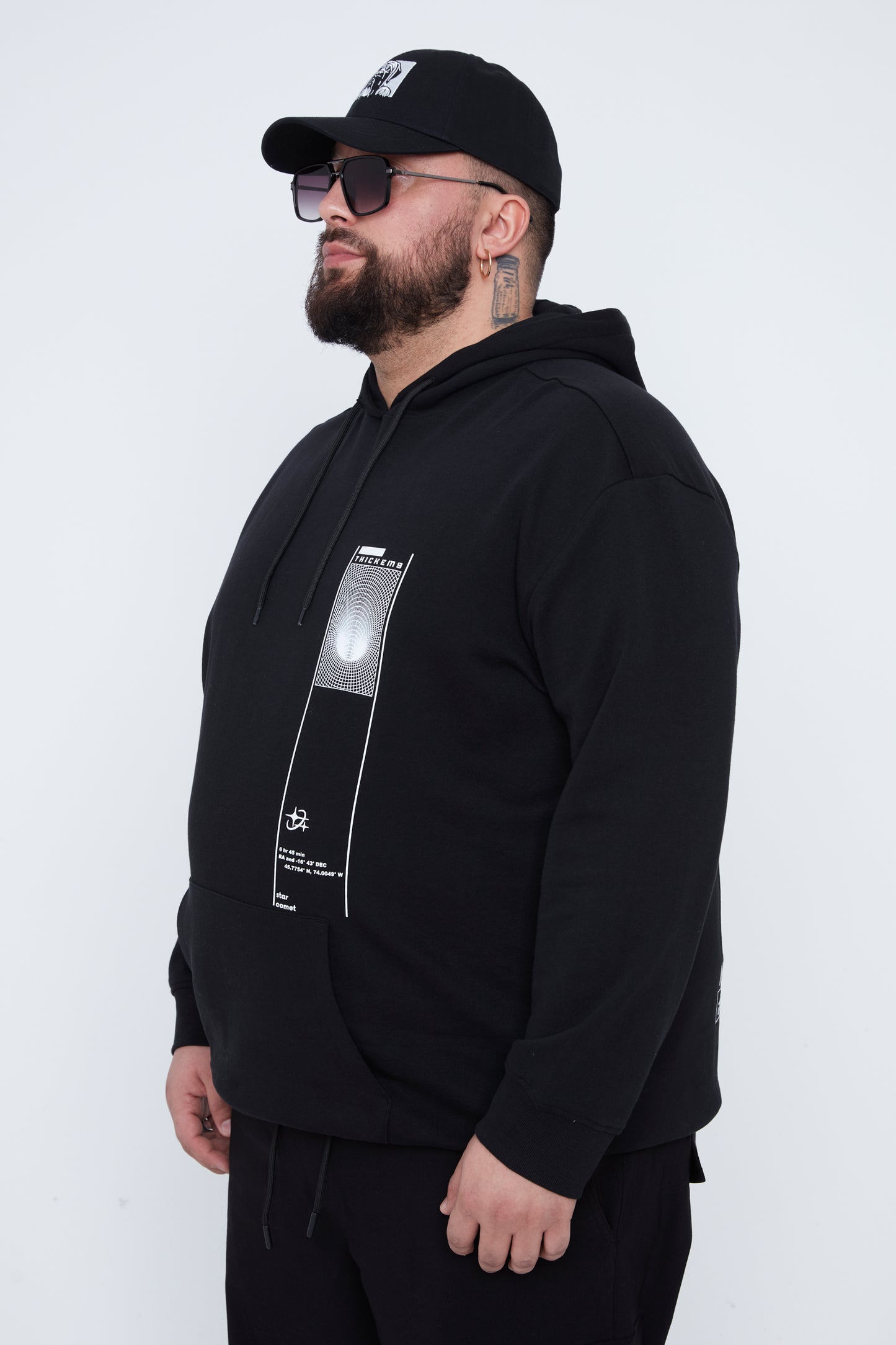 Sweat à capuche graphique en molleton français pour homme 