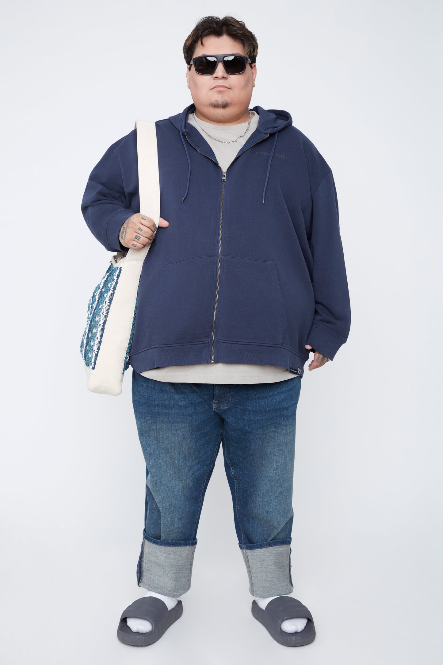 Sweat à capuche zippé en molleton délavé pour homme