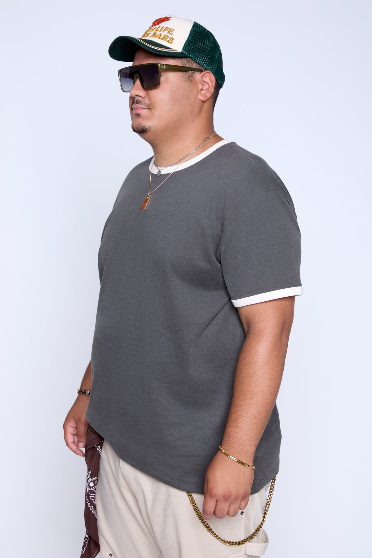Contrast Ringer Crew Neck Tee