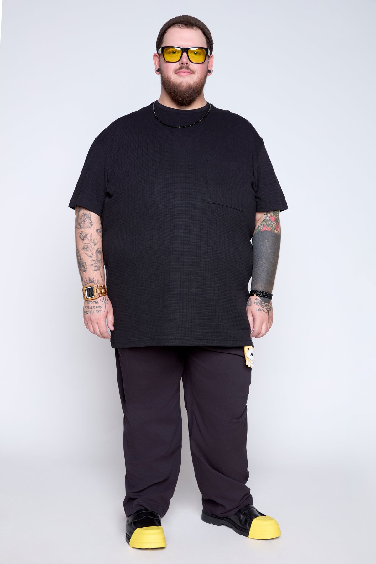 Textured Knit Pocket Tee