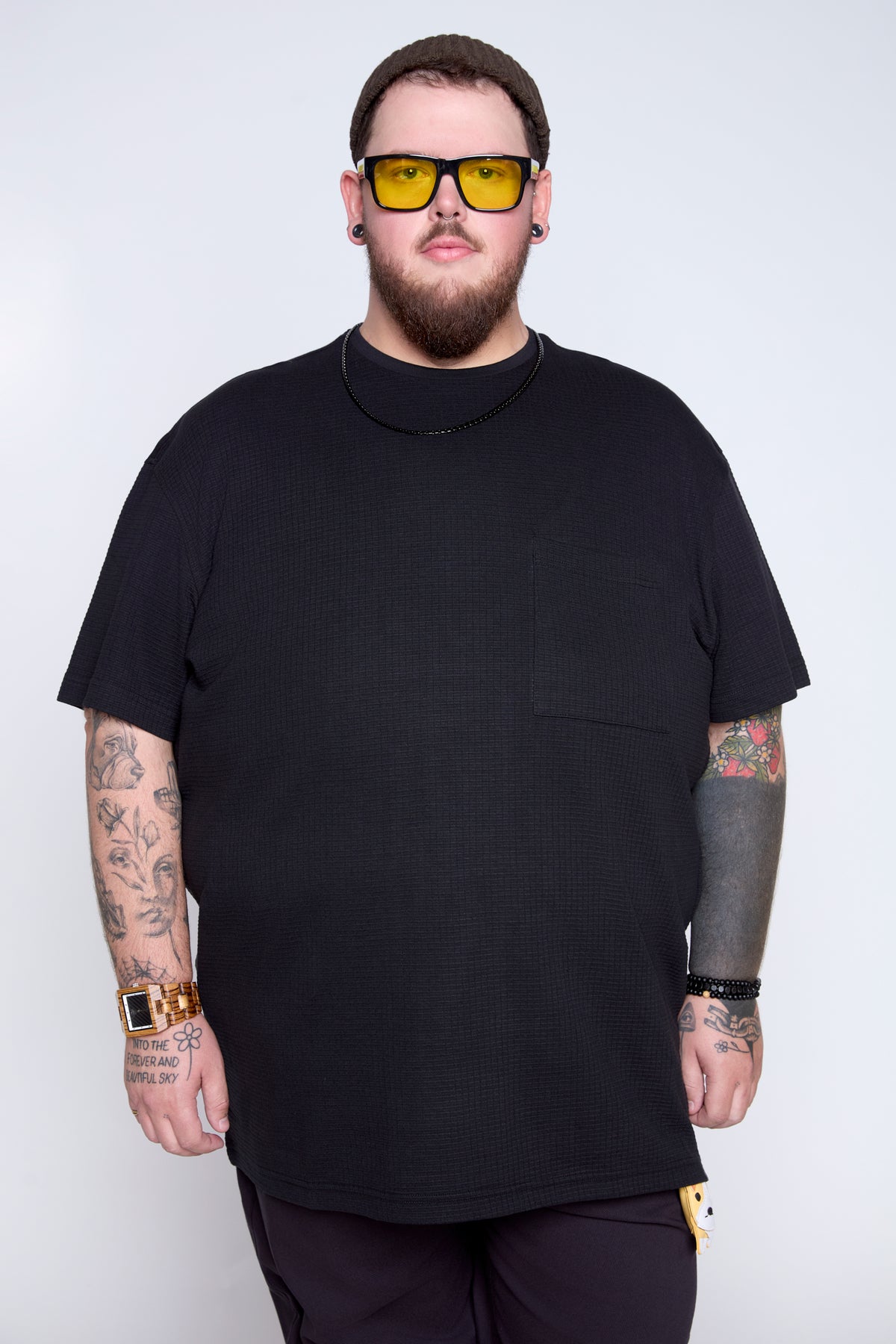 Textured Knit Pocket Tee