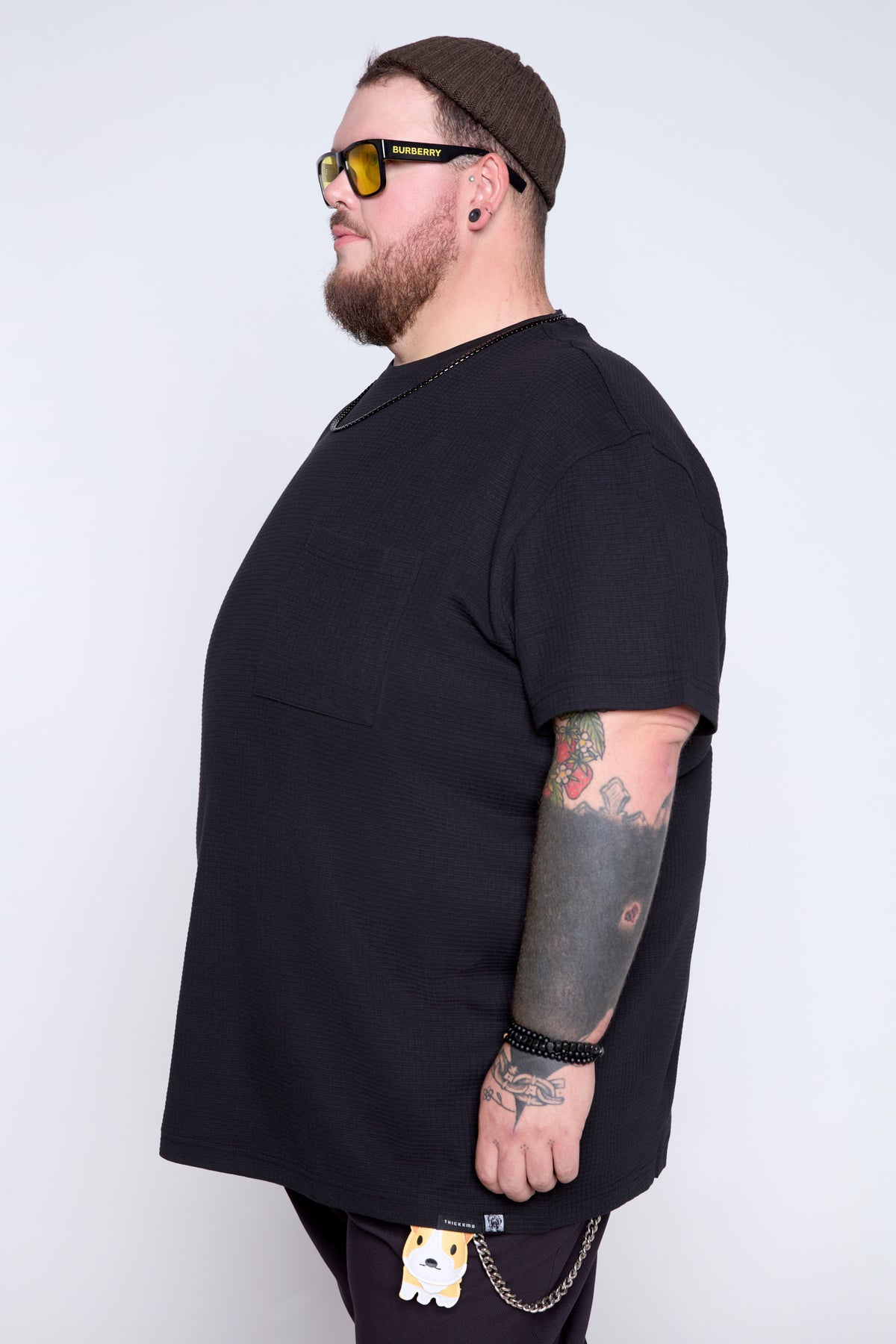 Textured Knit Pocket Tee