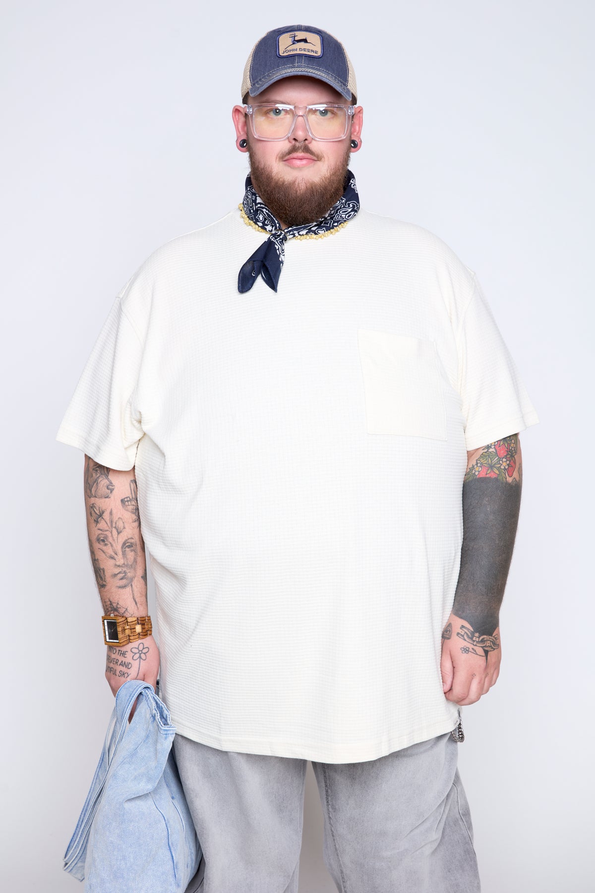 Textured Knit Pocket Tee