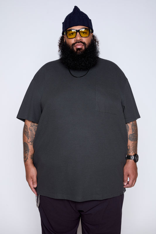 Textured Knit Pocket Tee