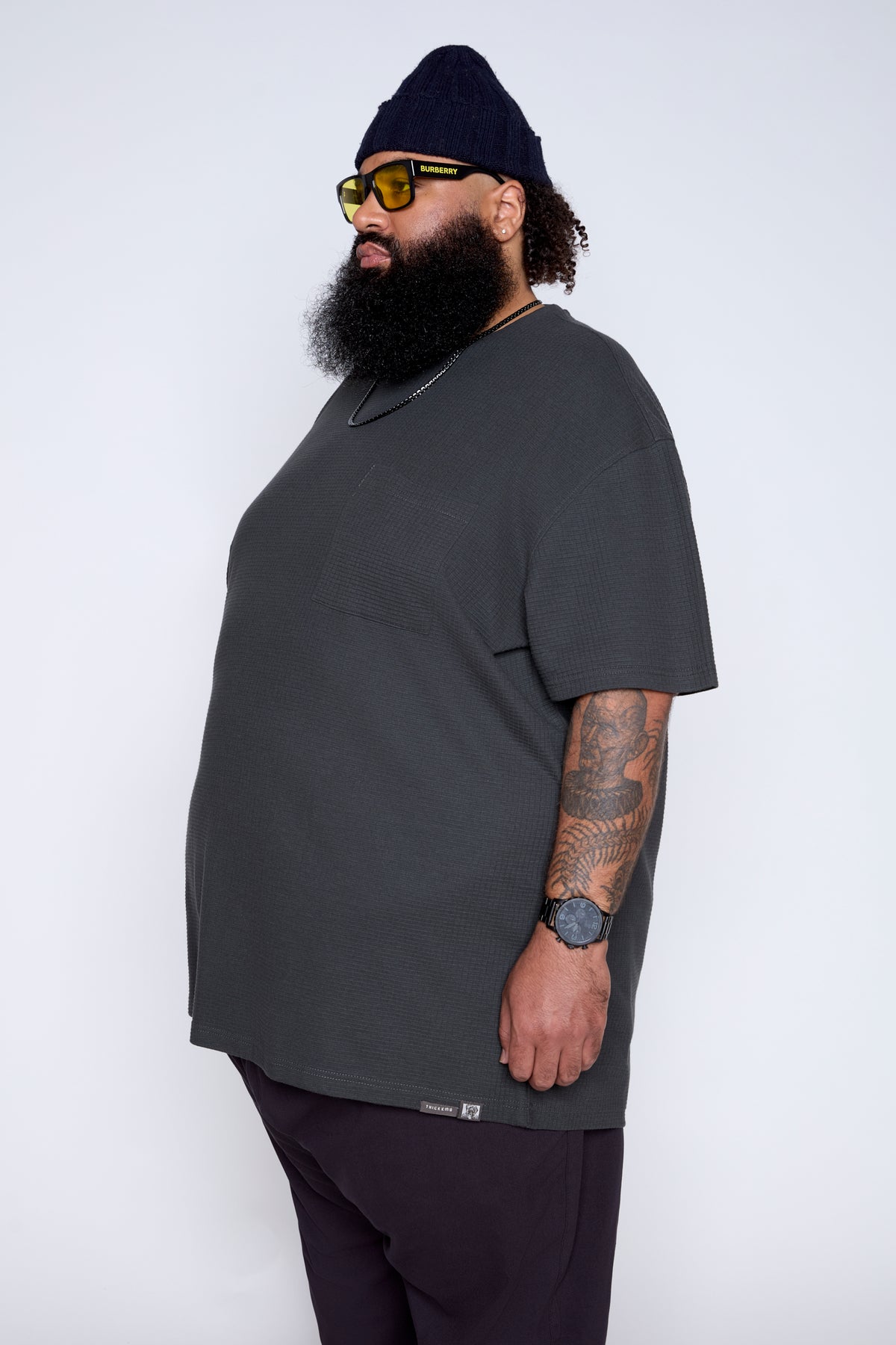 Textured Knit Pocket Tee