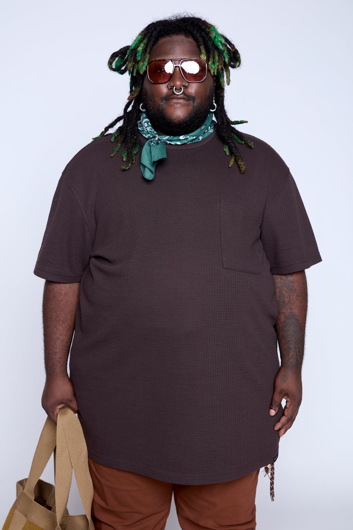 Textured Knit Pocket Tee