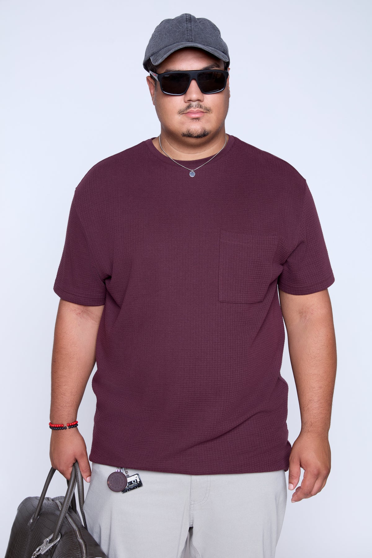 Textured Knit Pocket Tee