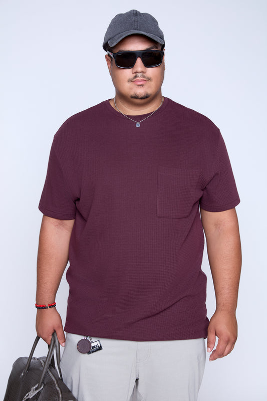 Textured Knit Pocket Tee