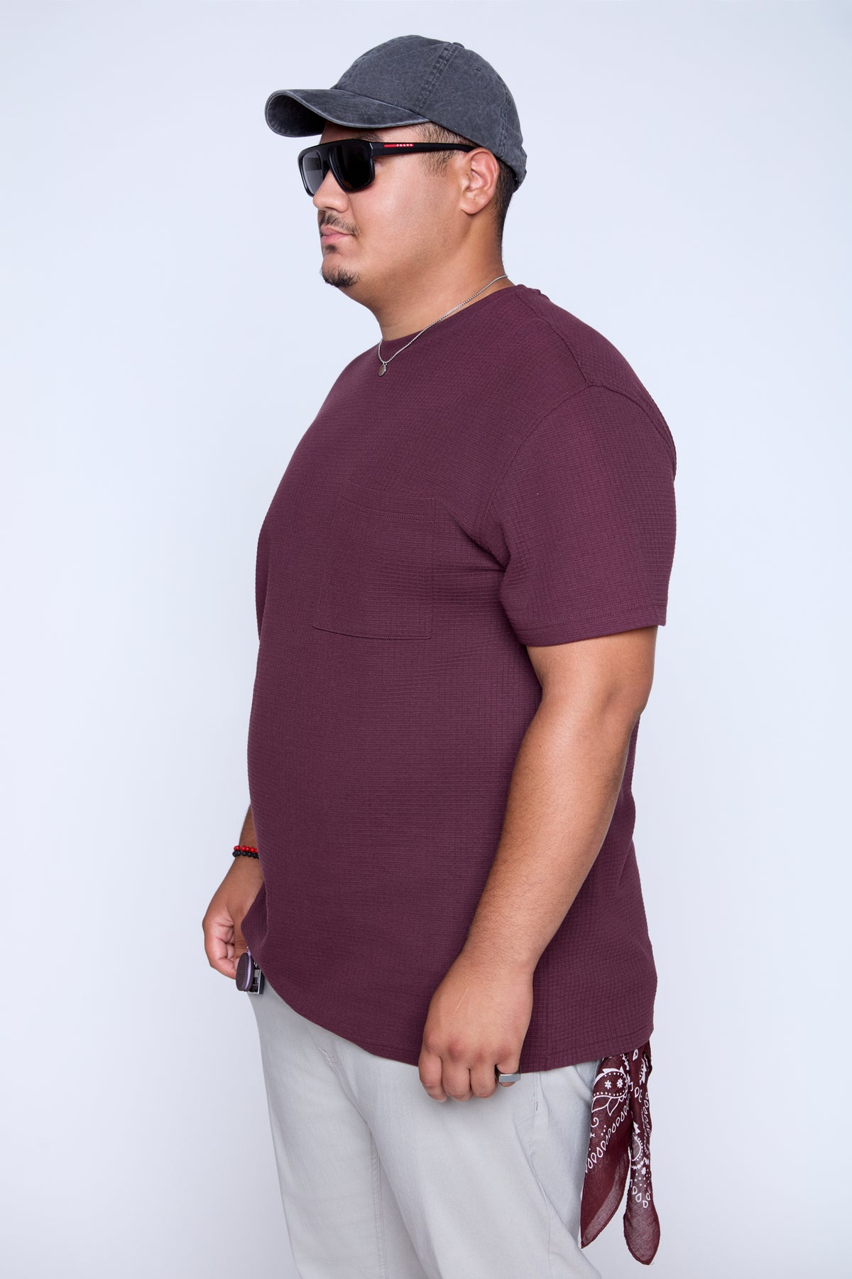 Textured Knit Pocket Tee