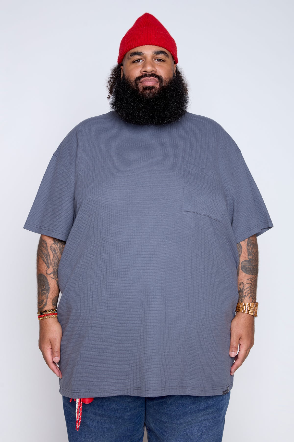 Textured Knit Pocket Tee