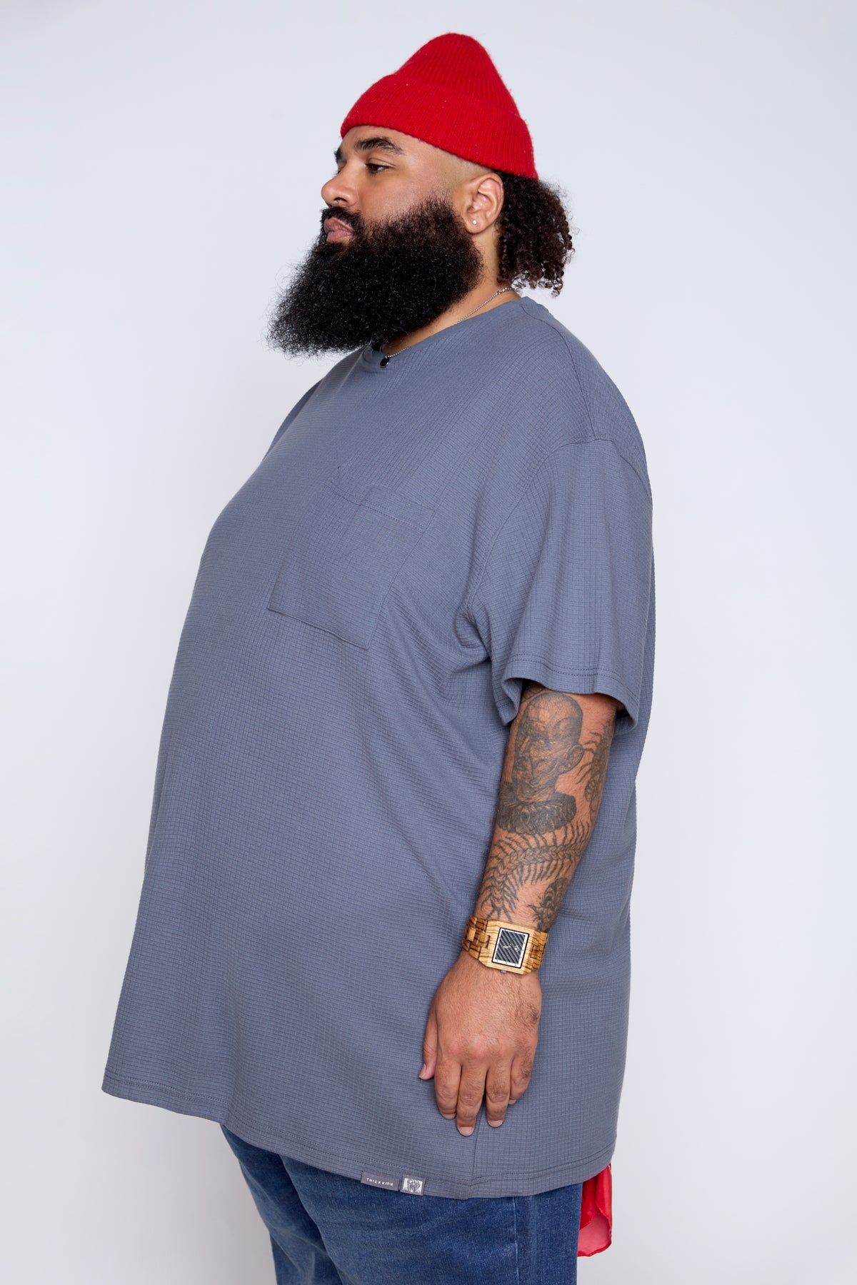 Textured Knit Pocket Tee