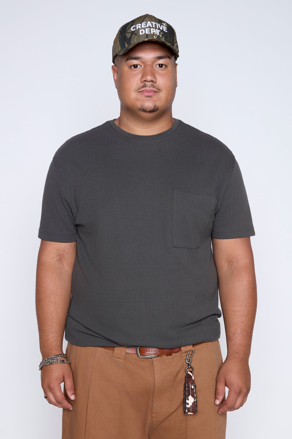 Textured Knit Pocket Tee