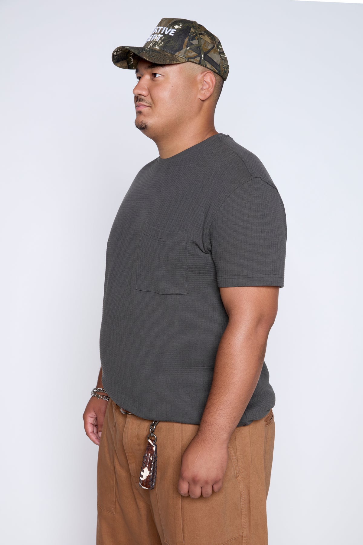 Textured Knit Pocket Tee