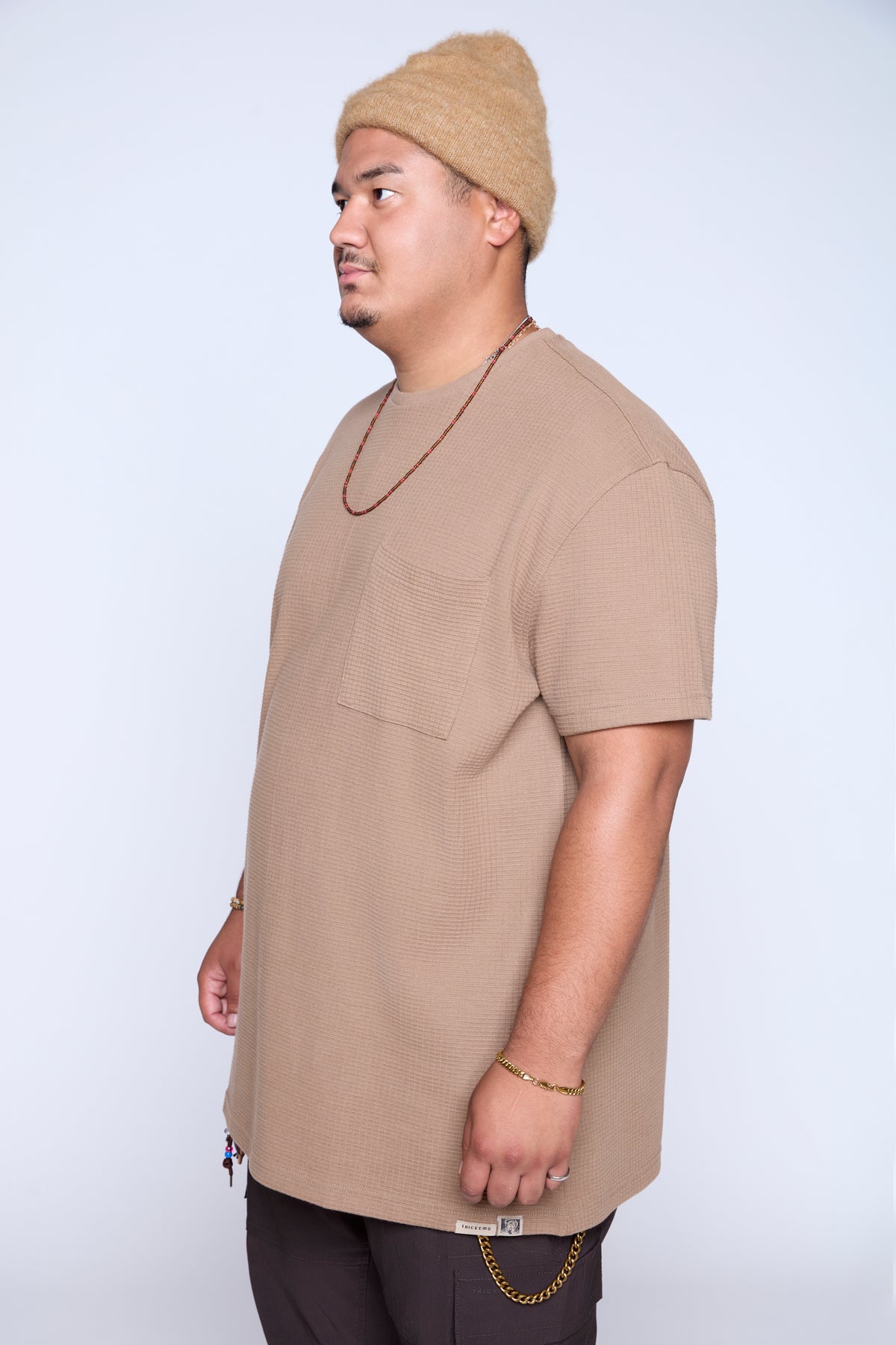Textured Knit Pocket Tee