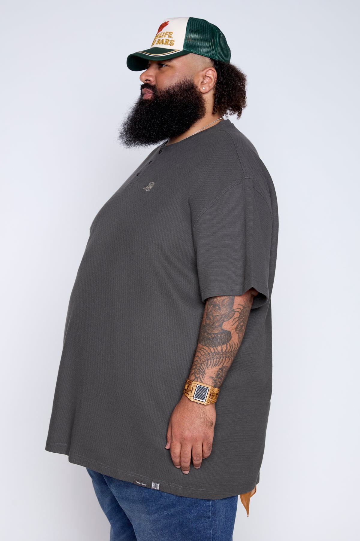 Heavyweight Textured Short Sleeve Henley