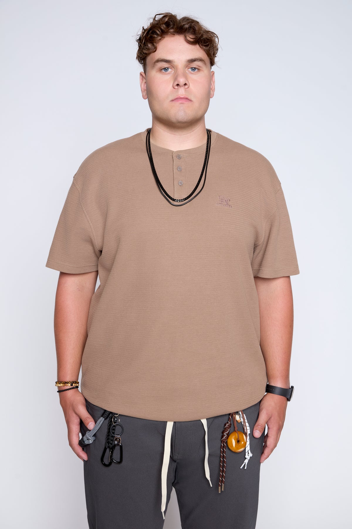 Heavyweight Textured Short Sleeve Henley