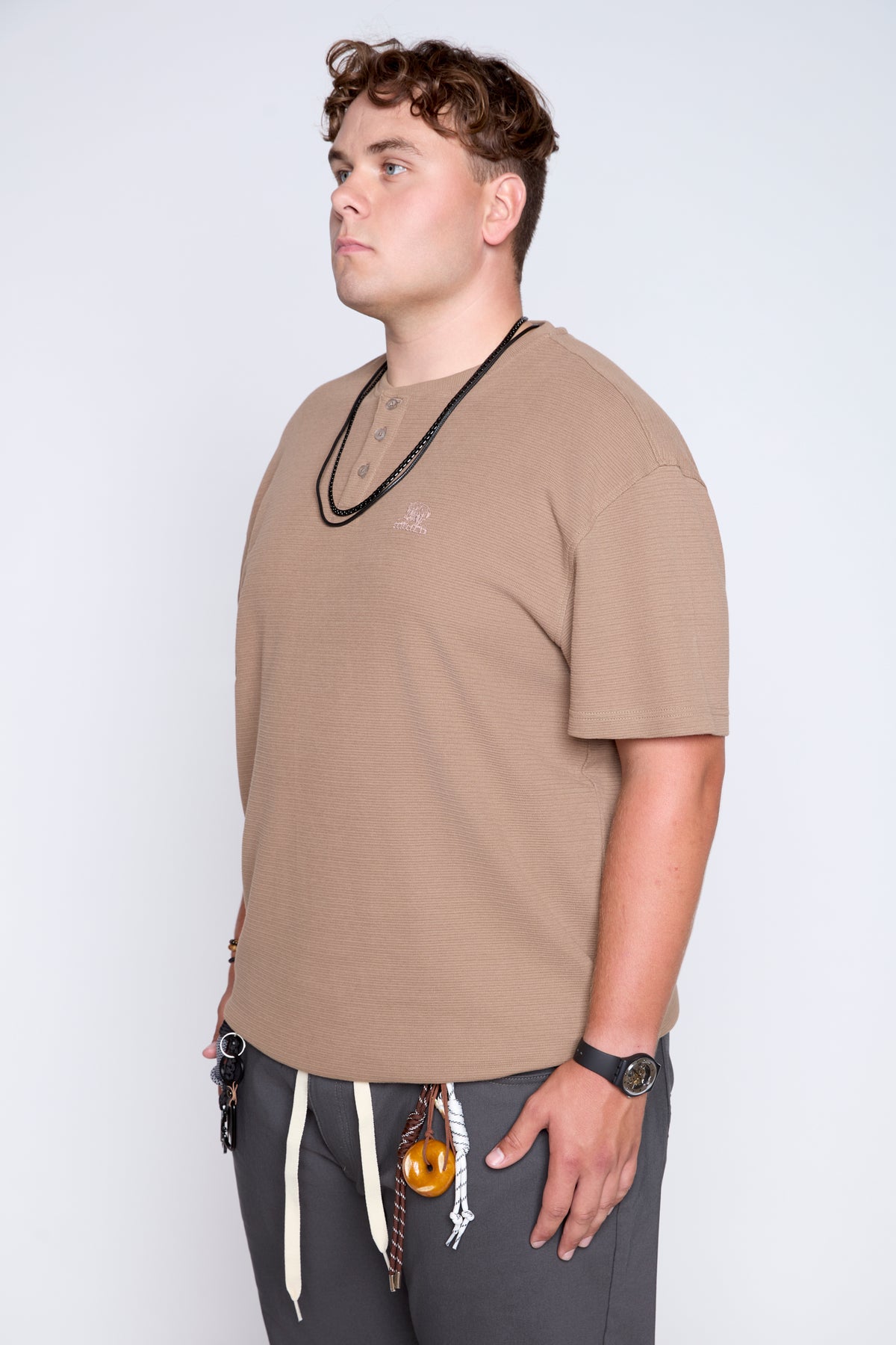 Heavyweight Textured Short Sleeve Henley