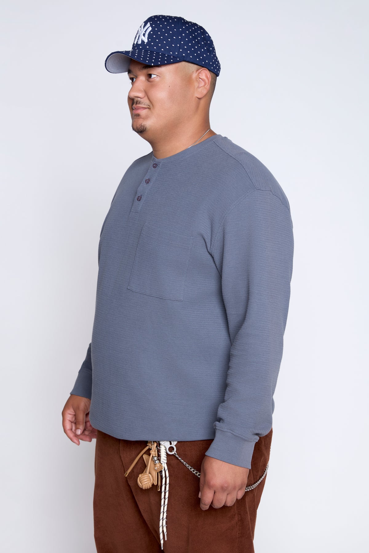 Textured Long Sleeve Henley