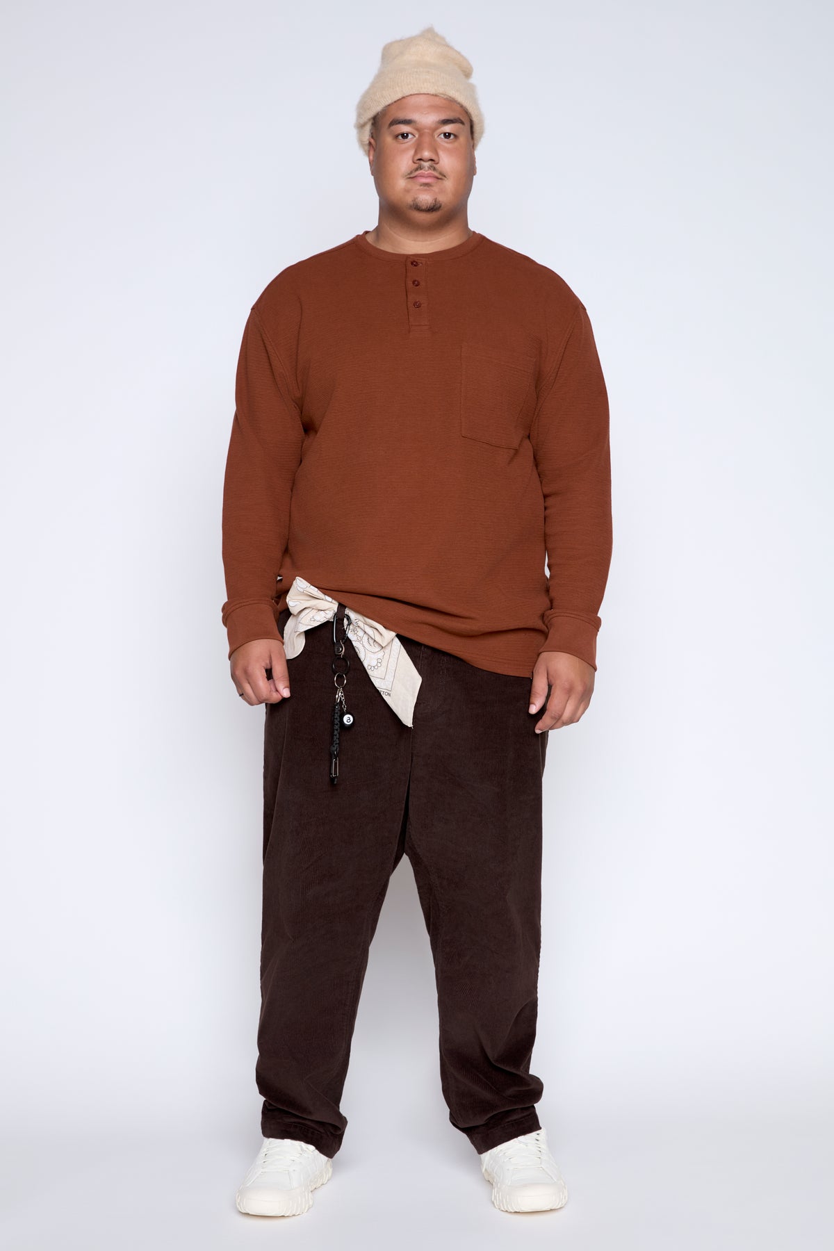 Textured Long Sleeve Henley