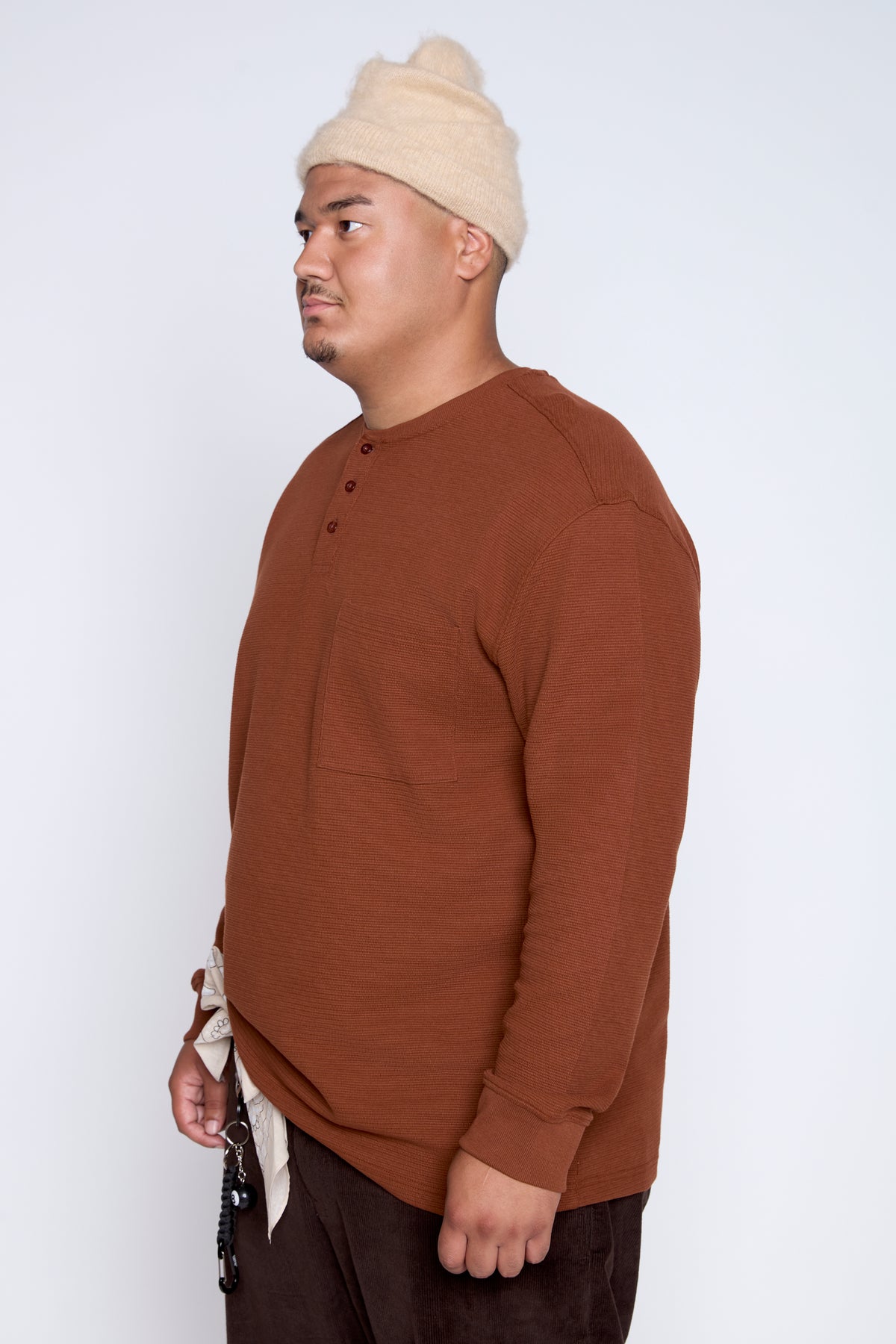 Textured Long Sleeve Henley