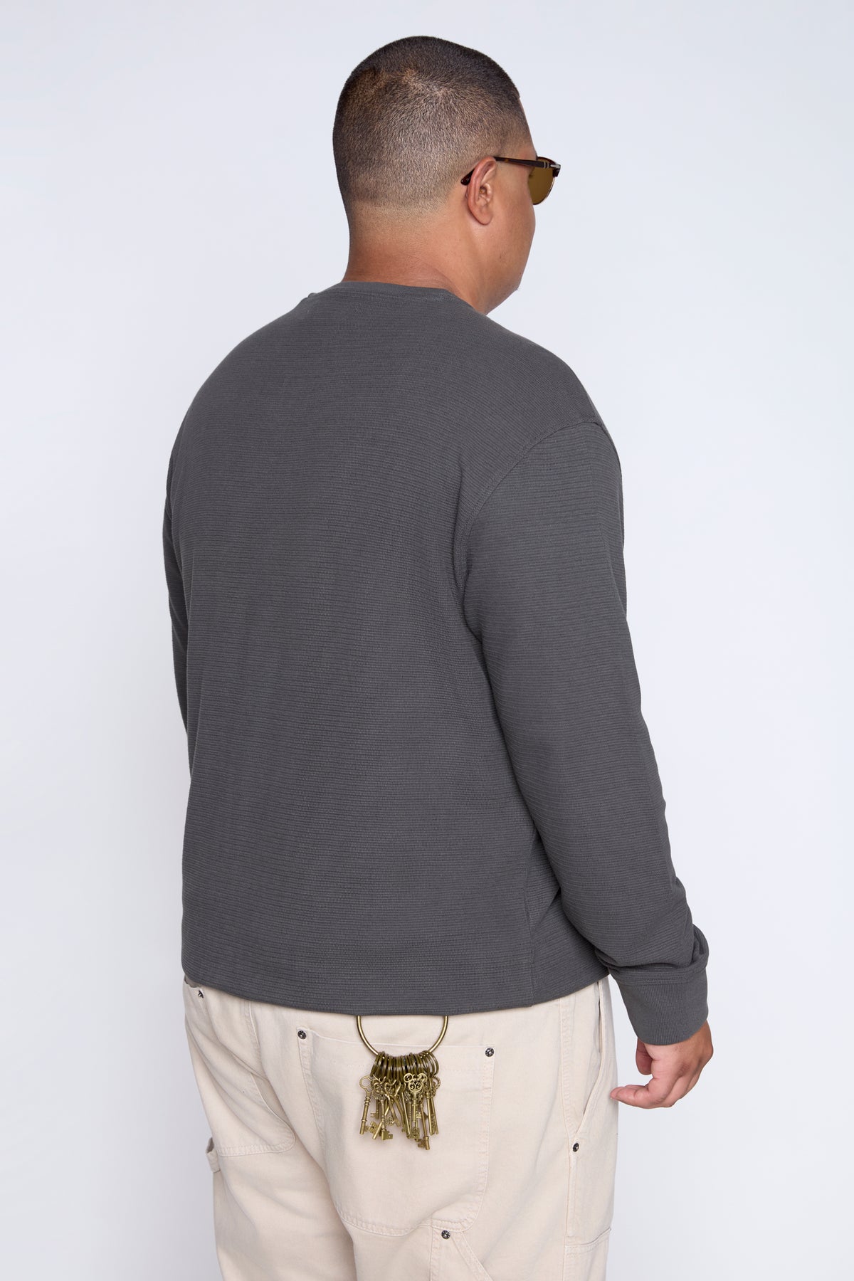 Textured Long Sleeve Henley