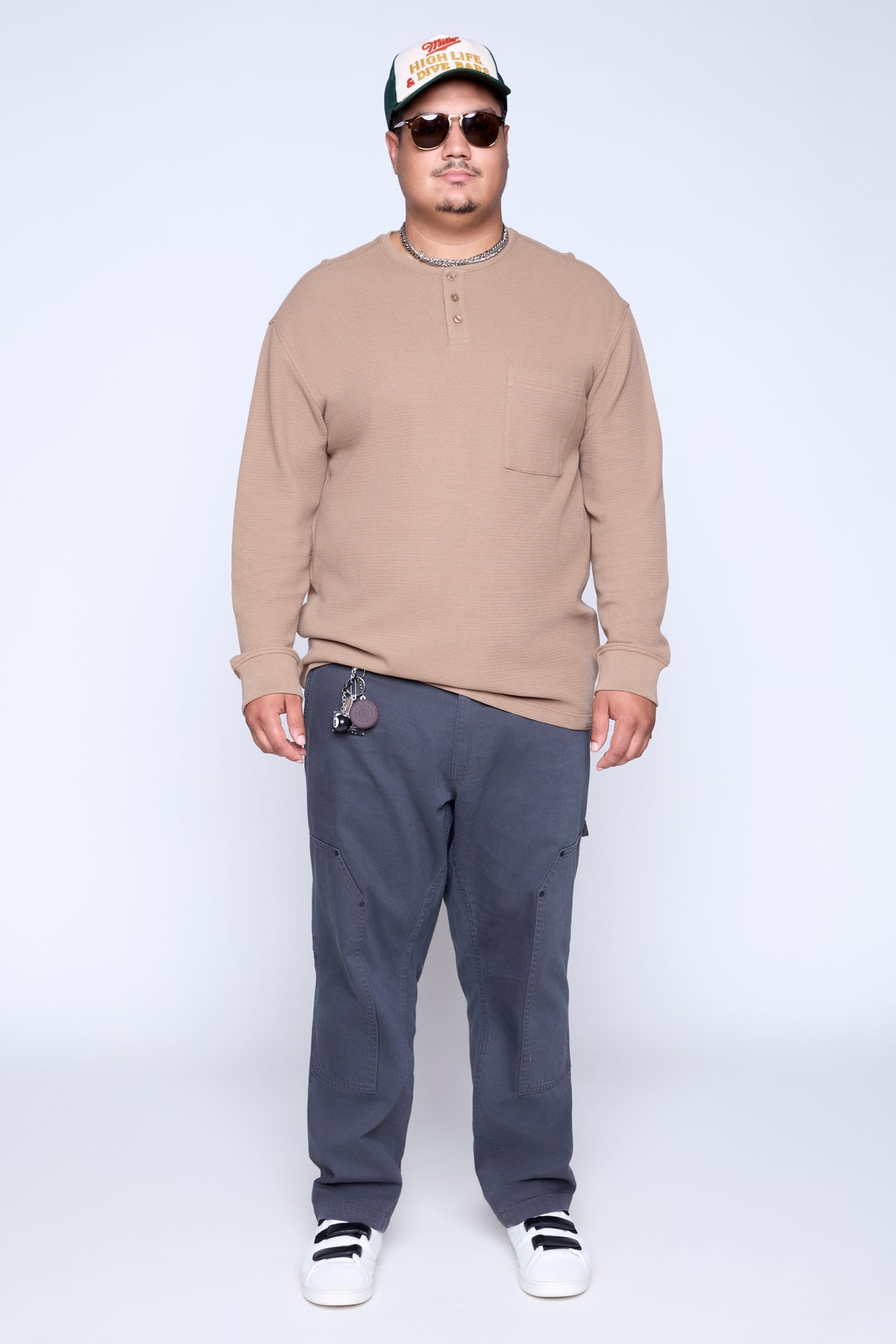 Textured Long Sleeve Henley
