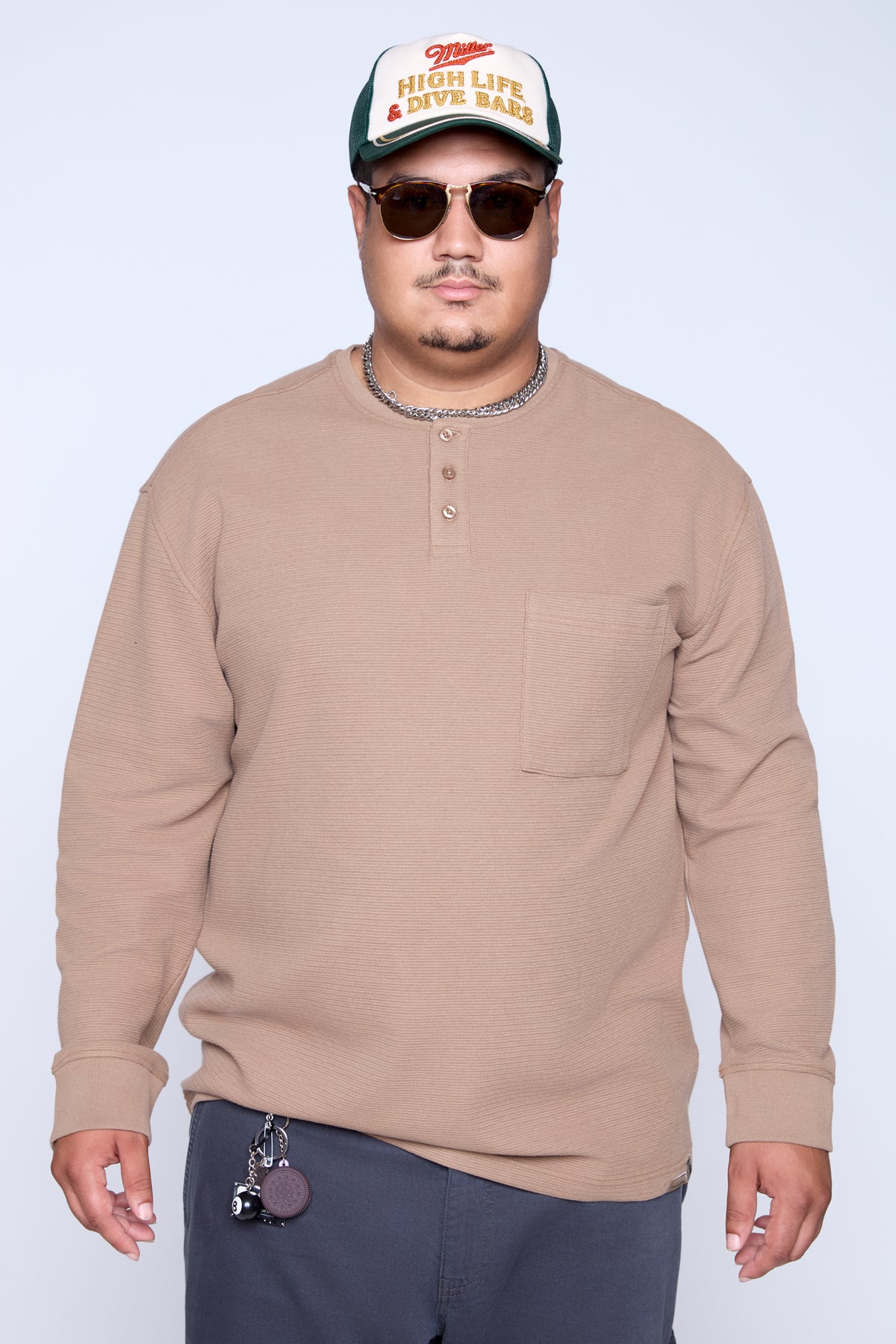 Textured Long Sleeve Henley