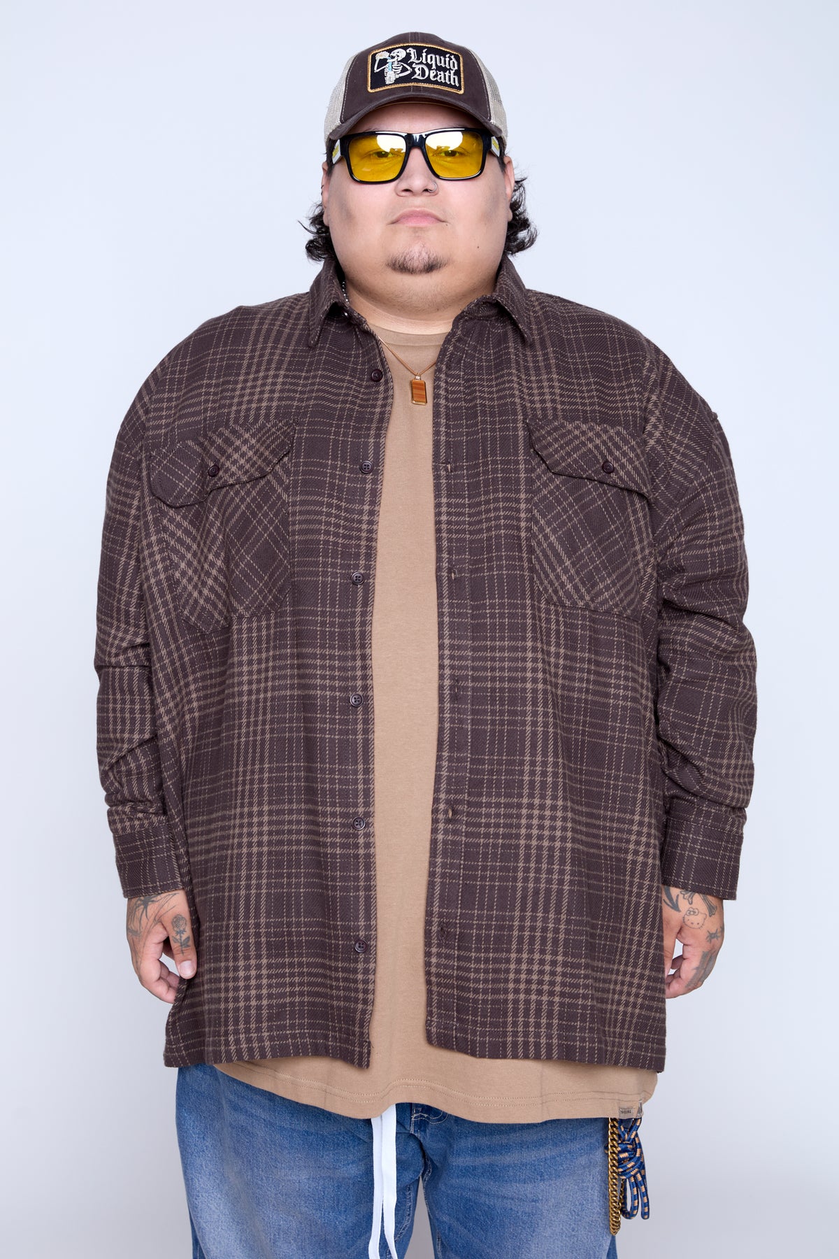 Twill Plaid Overshirt
