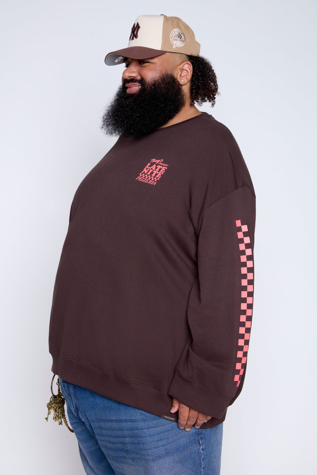 Sweat-shirt ras du cou en molleton à motif Late Nite