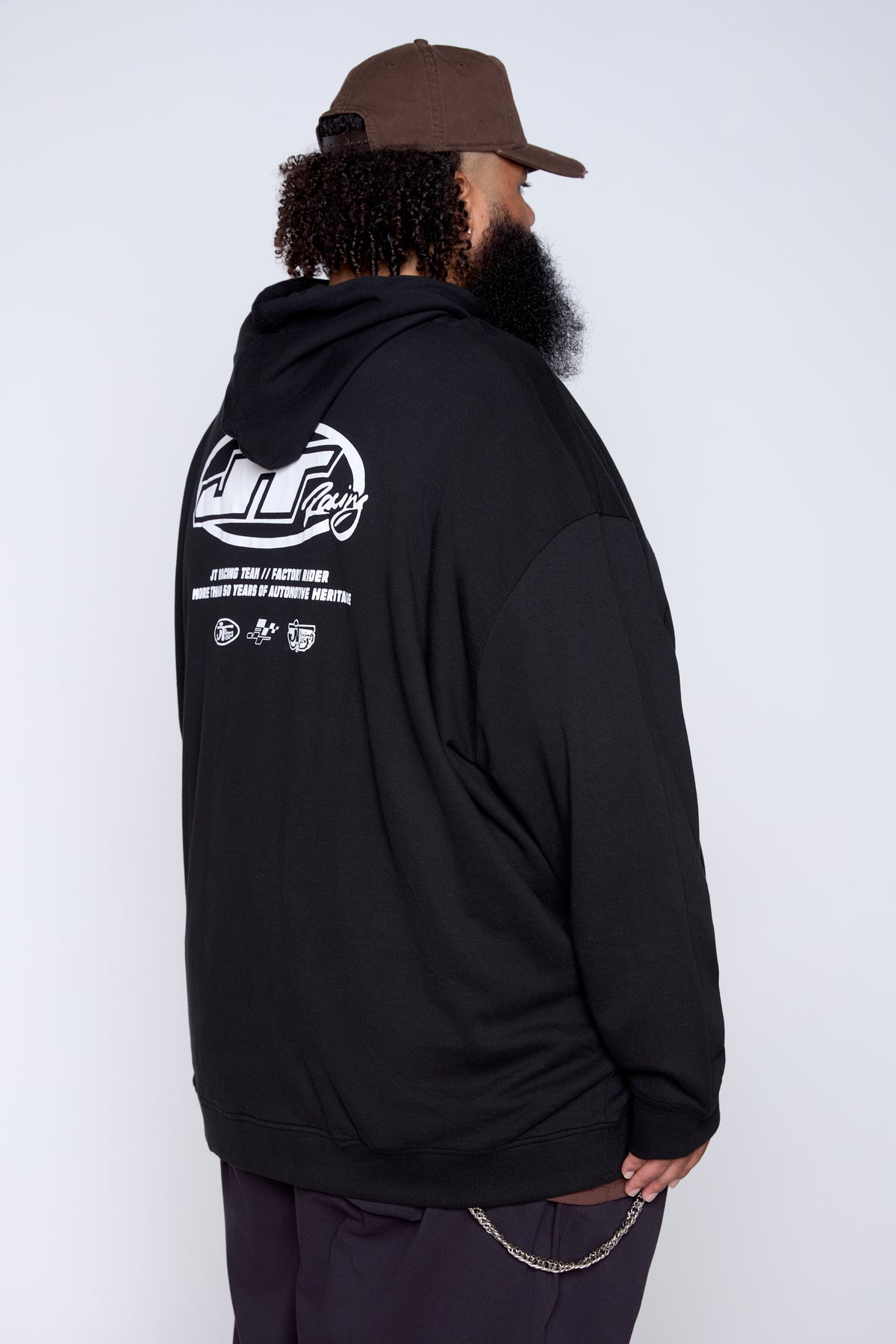 Sweat à capuche graphique Racing délavé vintage