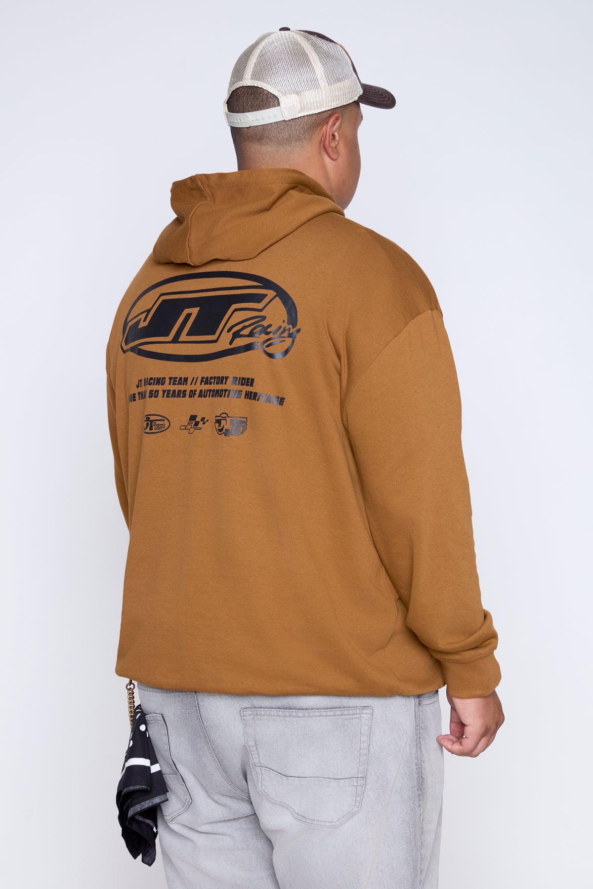 Sweat à capuche graphique Racing délavé vintage