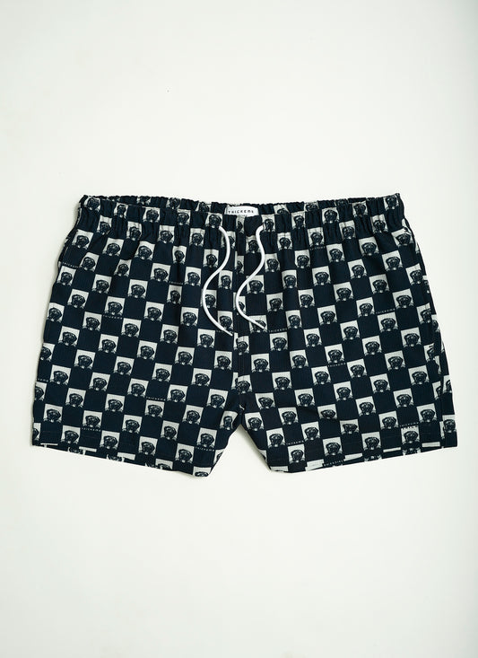 Short de bain Volley en seersucker à carreaux pour homme