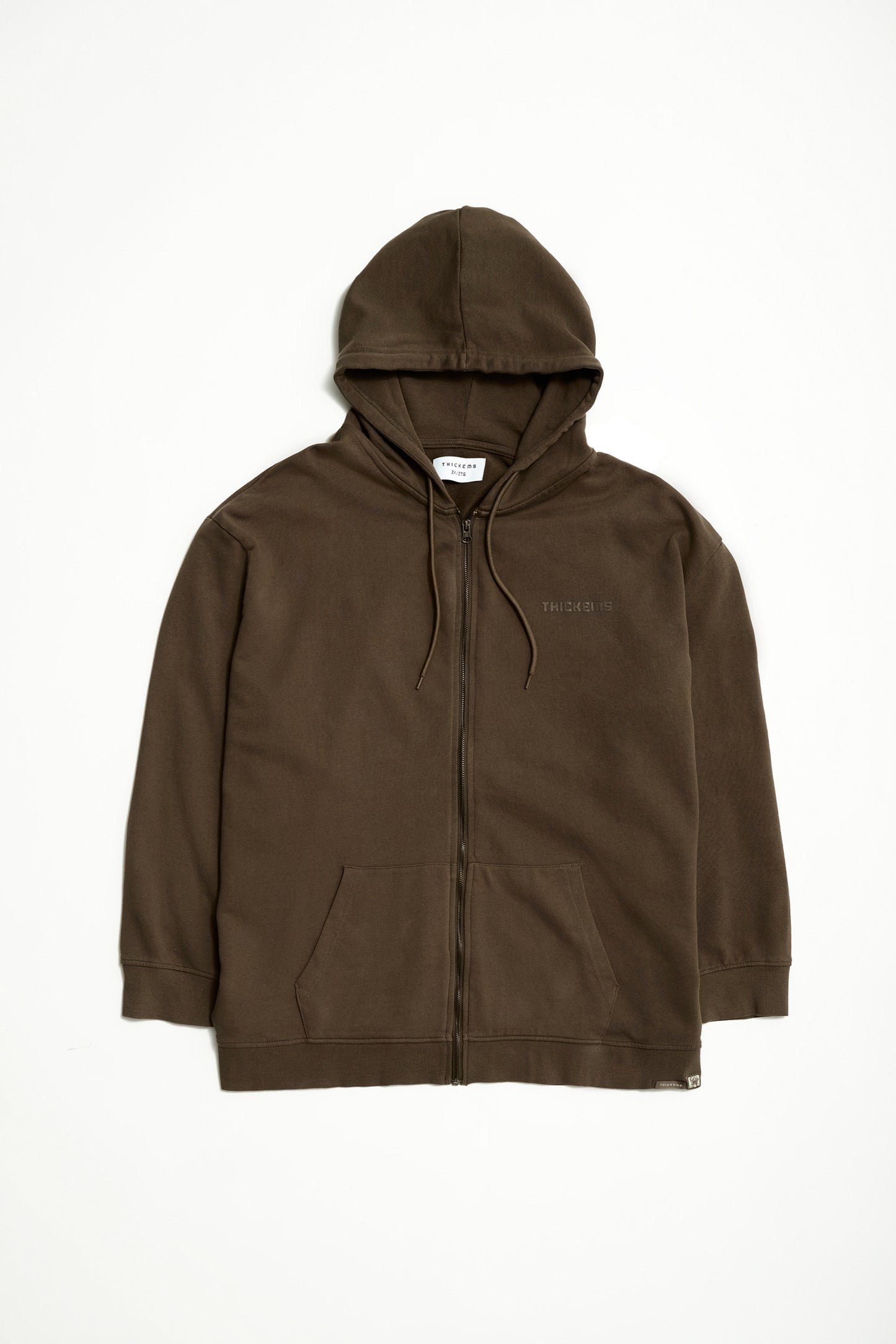 Sweat à capuche zippé en molleton délavé pour homme