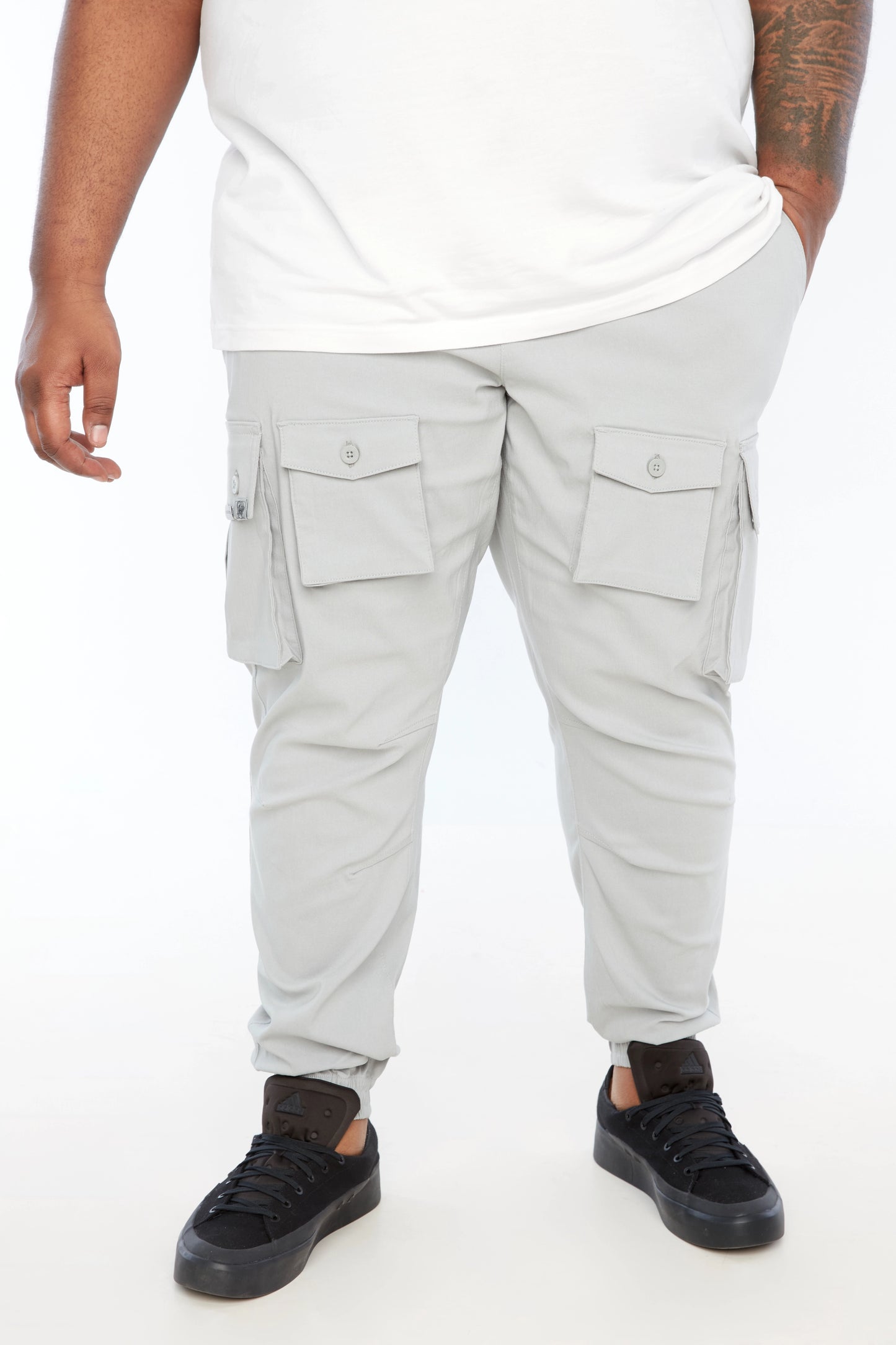 Pantalon de jogging cargo multi-poches à enfiler pour hommes